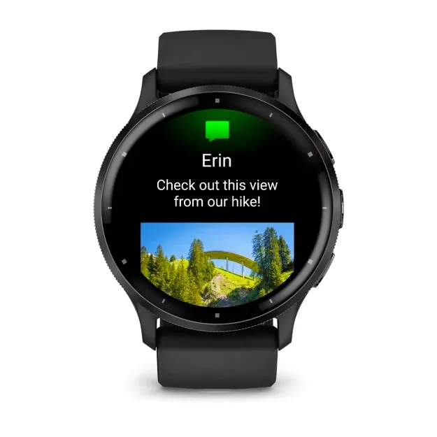 Garmin Venu 3 Stainless Steel Bezel Silicone Band - Black | 49-GAR-010-02784-01
