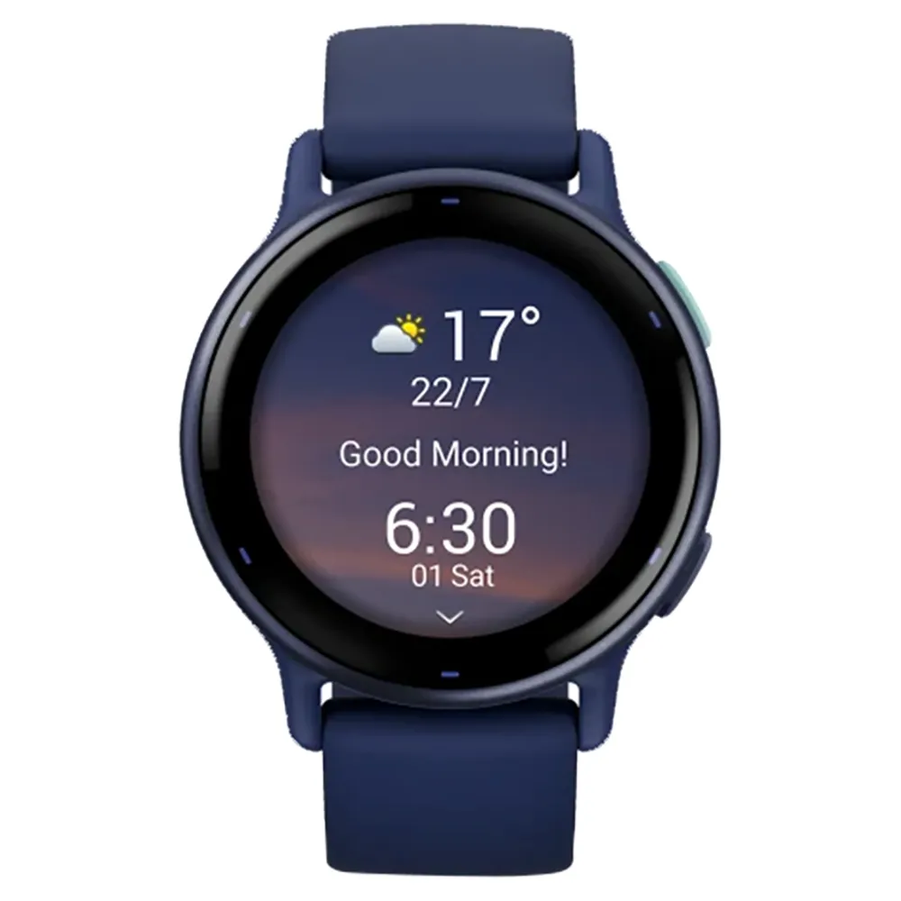 Garmin Vivoactive 5 Aluminium Bezel Silicone Band - Metallic Navy & Navy | 49-GAR-010-02862-12