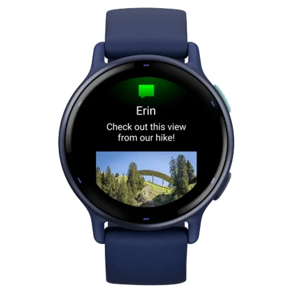 Garmin Vivoactive 5 Aluminium Bezel Silicone Band - Metallic Navy & Navy | 49-GAR-010-02862-12