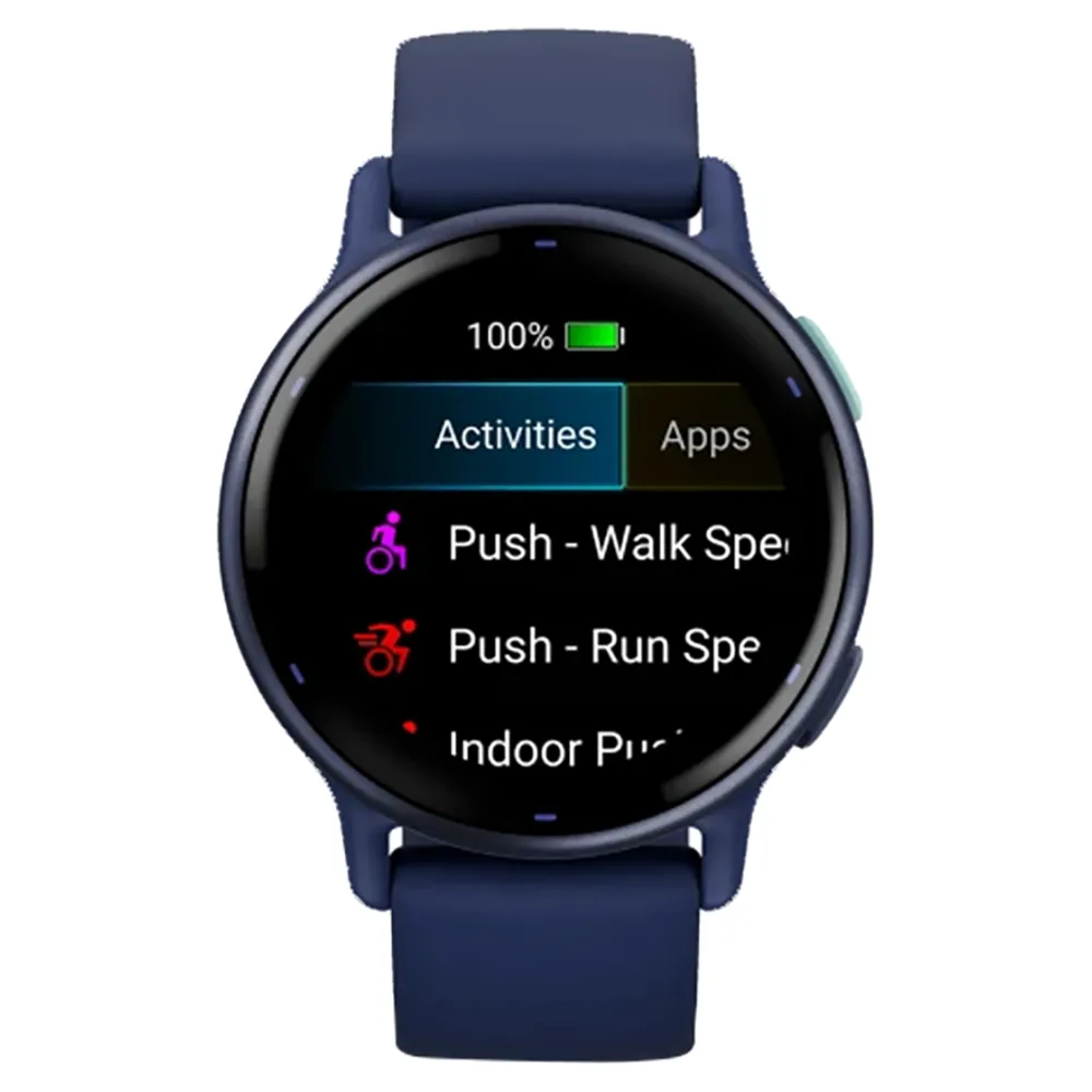 Garmin Vivoactive 5 Aluminium Bezel Silicone Band - Metallic Navy & Navy | 49-GAR-010-02862-12
