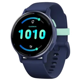 Garmin Vivoactive 5 Aluminium Bezel Silicone Band - Metallic Navy & Navy | 49-GAR-010-02862-12