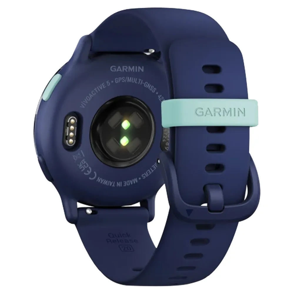 Garmin Vivoactive 5 Aluminium Bezel Silicone Band - Metallic Navy & Navy | 49-GAR-010-02862-12
