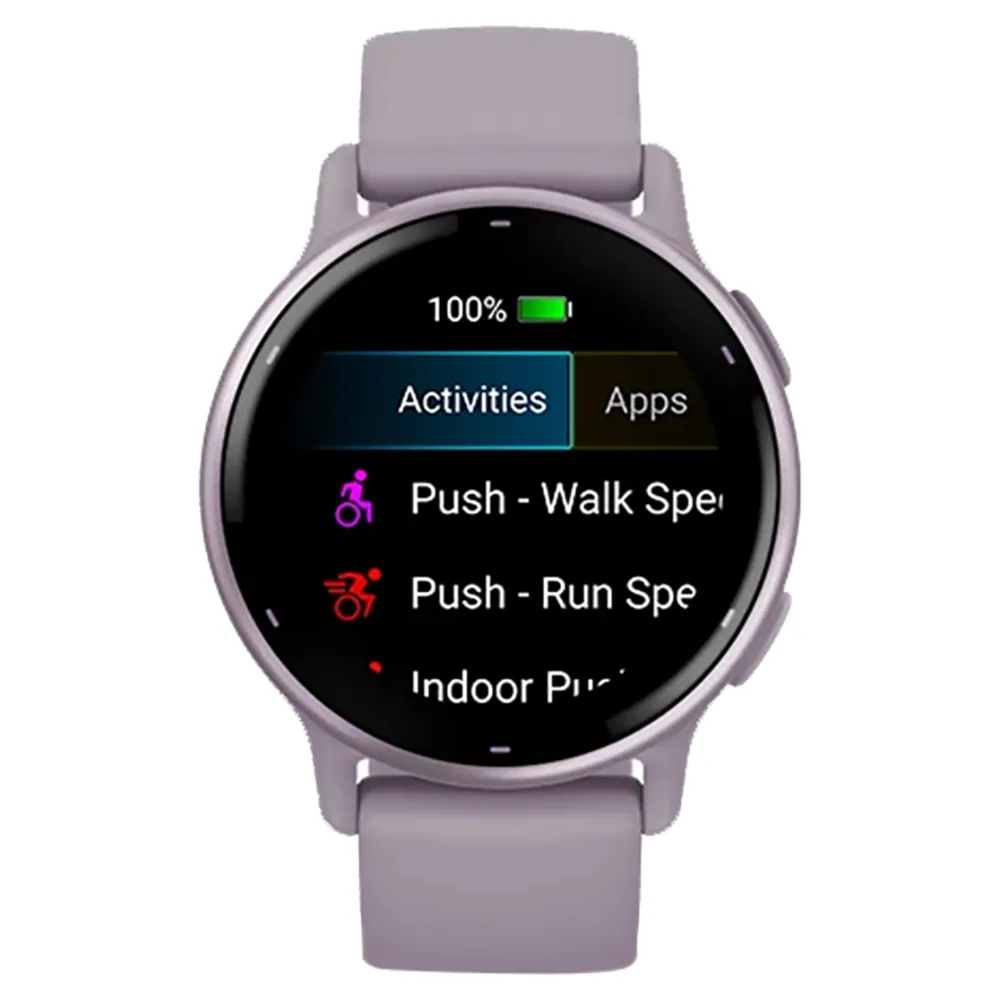 Garmin Vivoactive 5 Aluminium Bezel Silicone Band - Metallic Orchid & Orchid | 49-GAR-010-02862-13