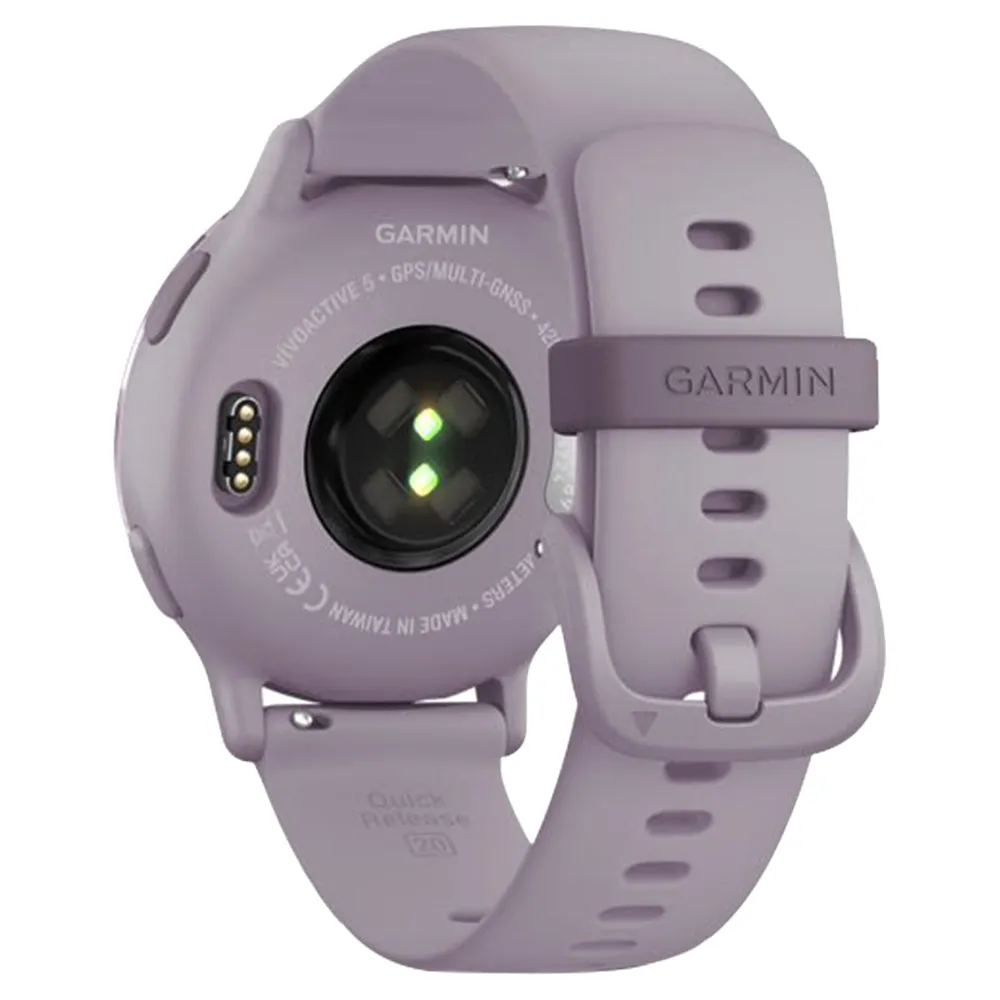 Garmin Vivoactive 5 Aluminium Bezel Silicone Band - Metallic Orchid & Orchid | 49-GAR-010-02862-13