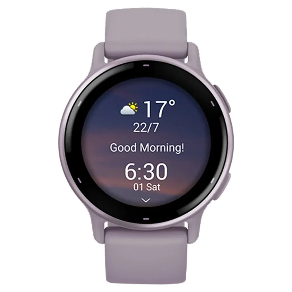 Garmin Vivoactive 5 Aluminium Bezel Silicone Band - Metallic Orchid & Orchid | 49-GAR-010-02862-13