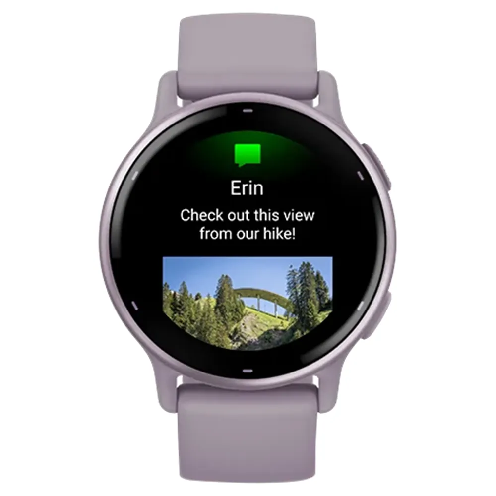 Garmin Vivoactive 5 Aluminium Bezel Silicone Band - Metallic Orchid & Orchid | 49-GAR-010-02862-13