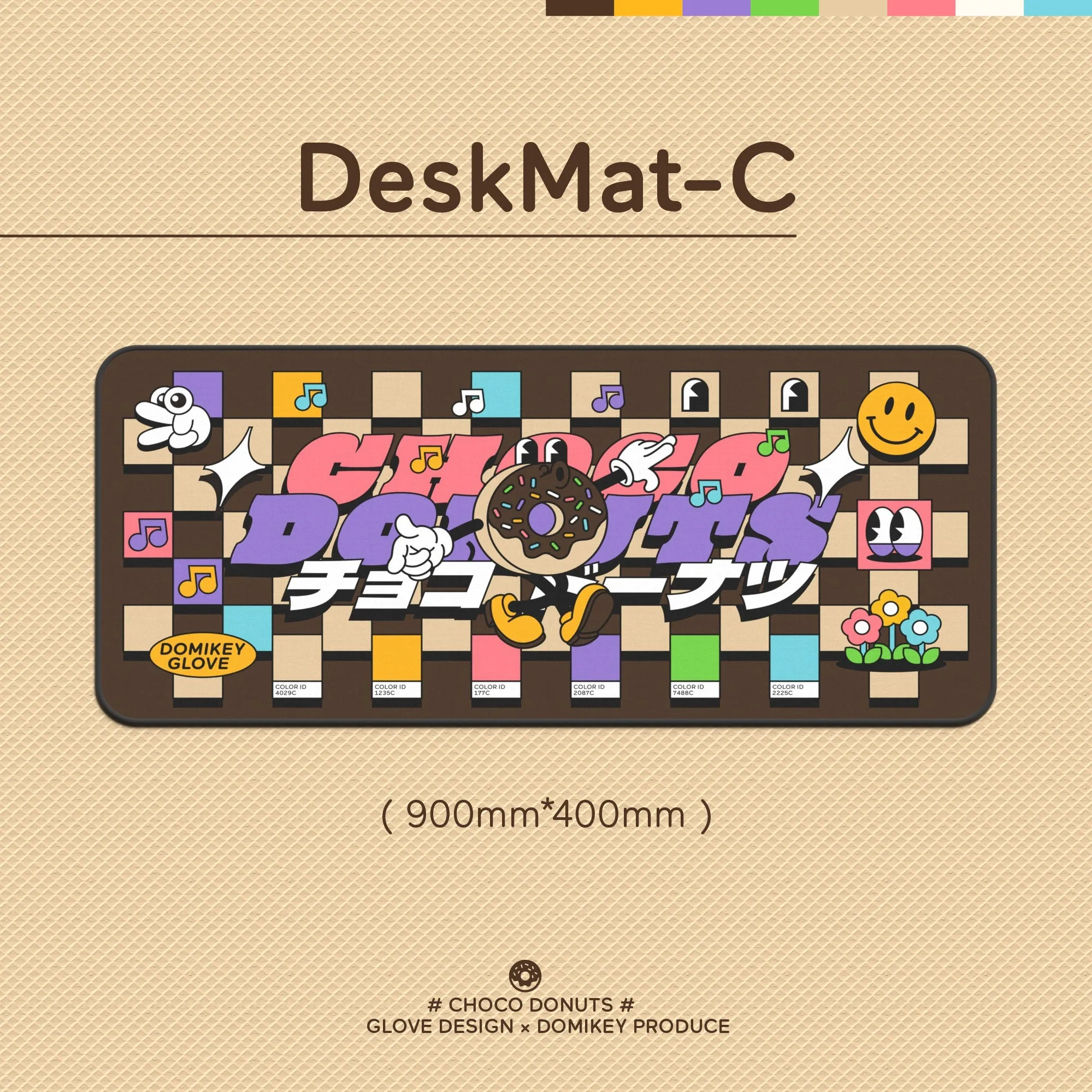 [GBEXTRAS] GLOVE x Domikey Choco Donuts Cherry profile Doubleshot tripleshot keycaps resion novelty stitch-edged mousepad