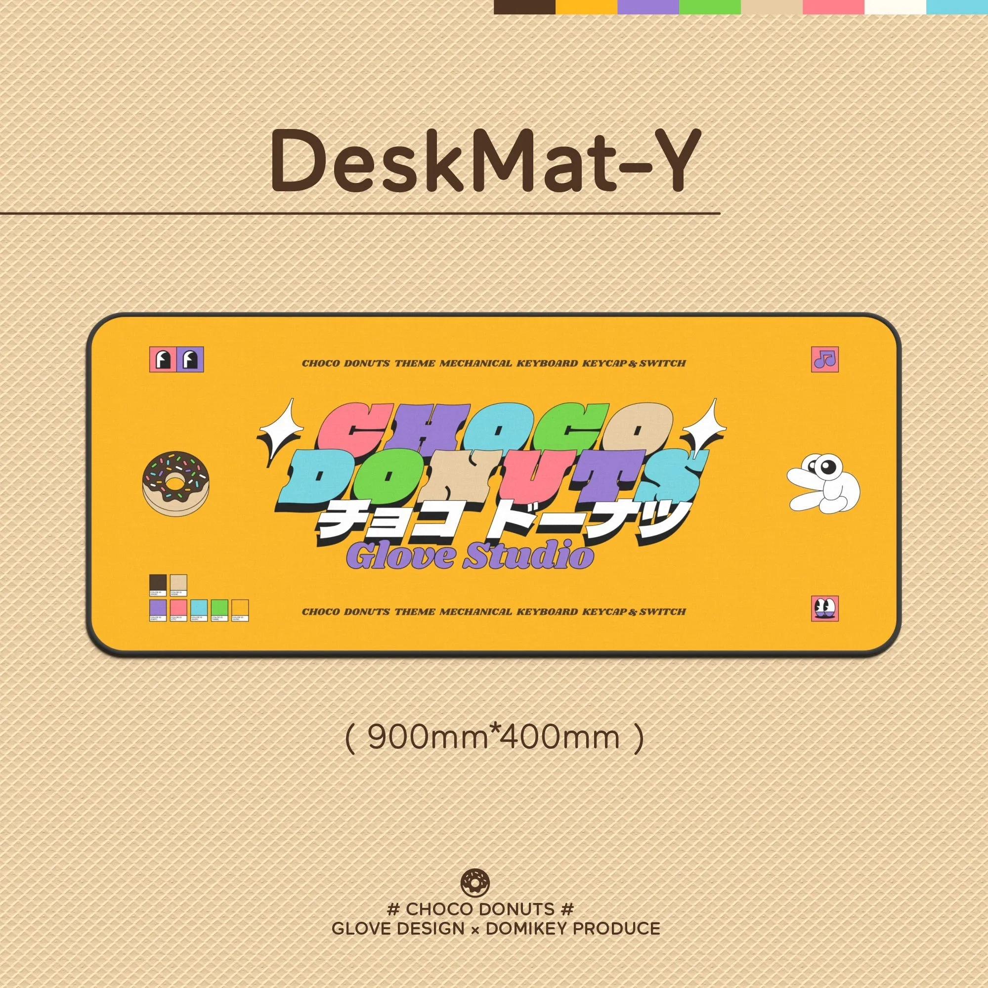 [GBEXTRAS] GLOVE x Domikey Choco Donuts Cherry profile Doubleshot tripleshot keycaps resion novelty stitch-edged mousepad