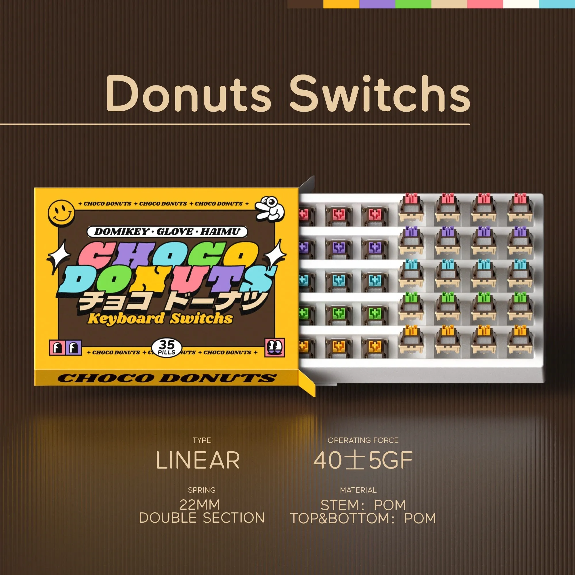 [GBEXTRAS] GLOVE x Domikey Choco Donuts Cherry profile Doubleshot tripleshot keycaps resion novelty stitch-edged mousepad