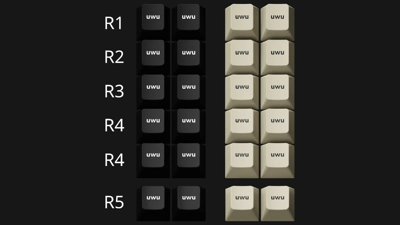 GMK Beige/WoB uwu Macro Add-on Kit