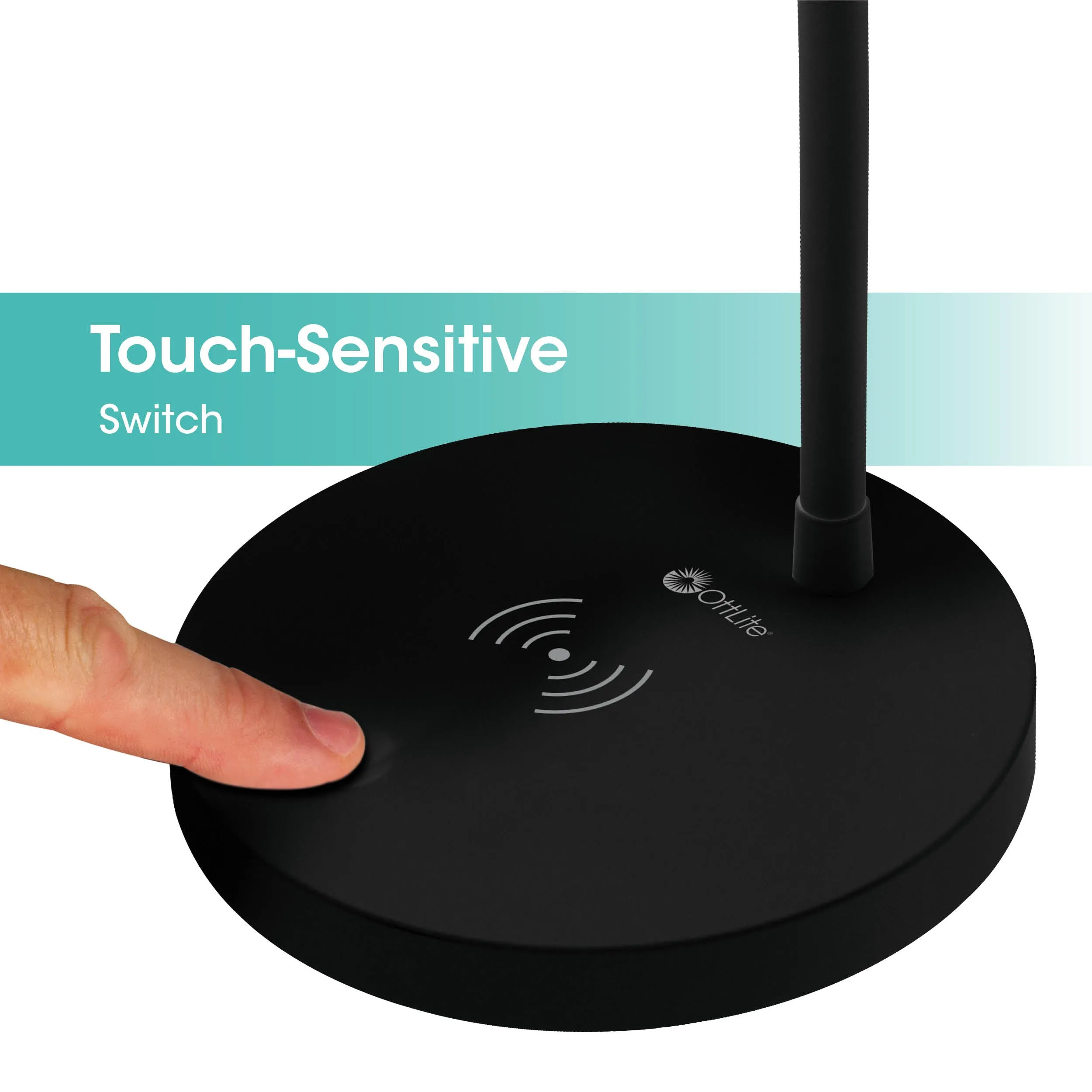 Good Housekeeping by OttLite Circular LED Desk Lamp with Wireless Charging