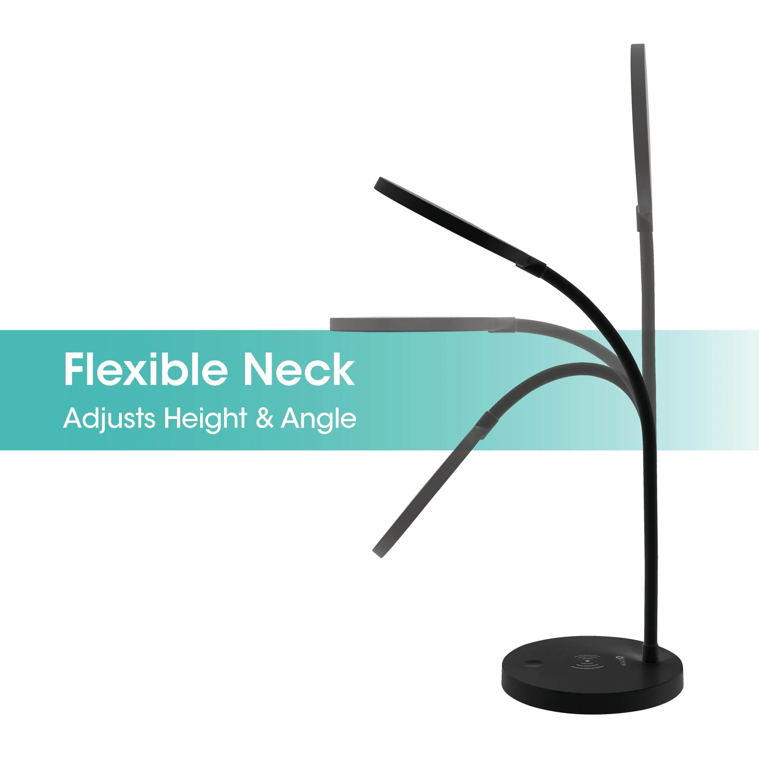 Good Housekeeping by OttLite Circular LED Desk Lamp with Wireless Charging