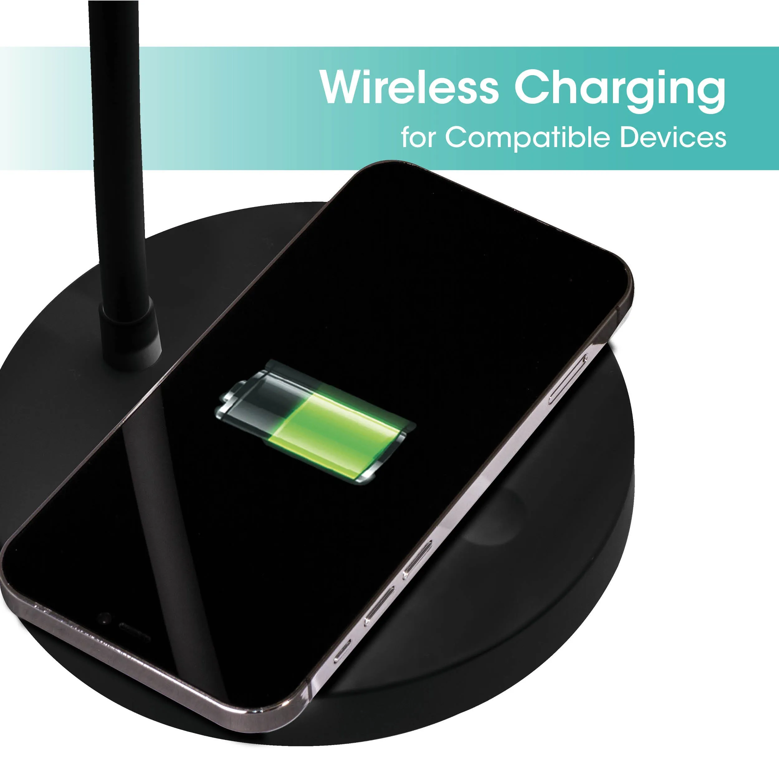 Good Housekeeping by OttLite Circular LED Desk Lamp with Wireless Charging
