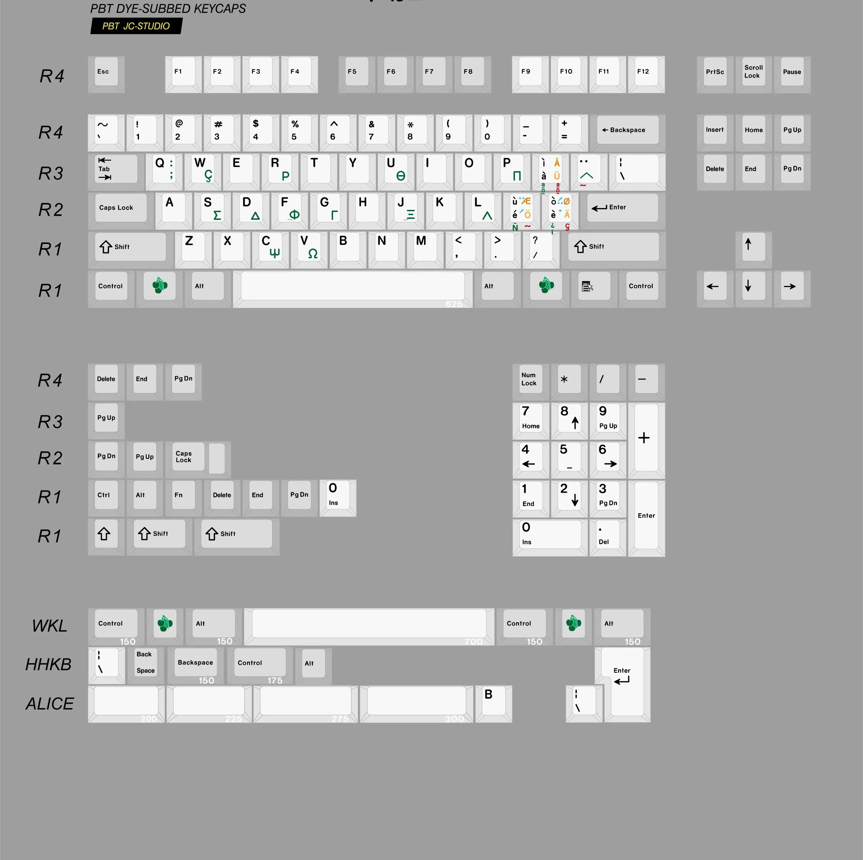 JC Studio PBT Dye Sublimation Keycaps