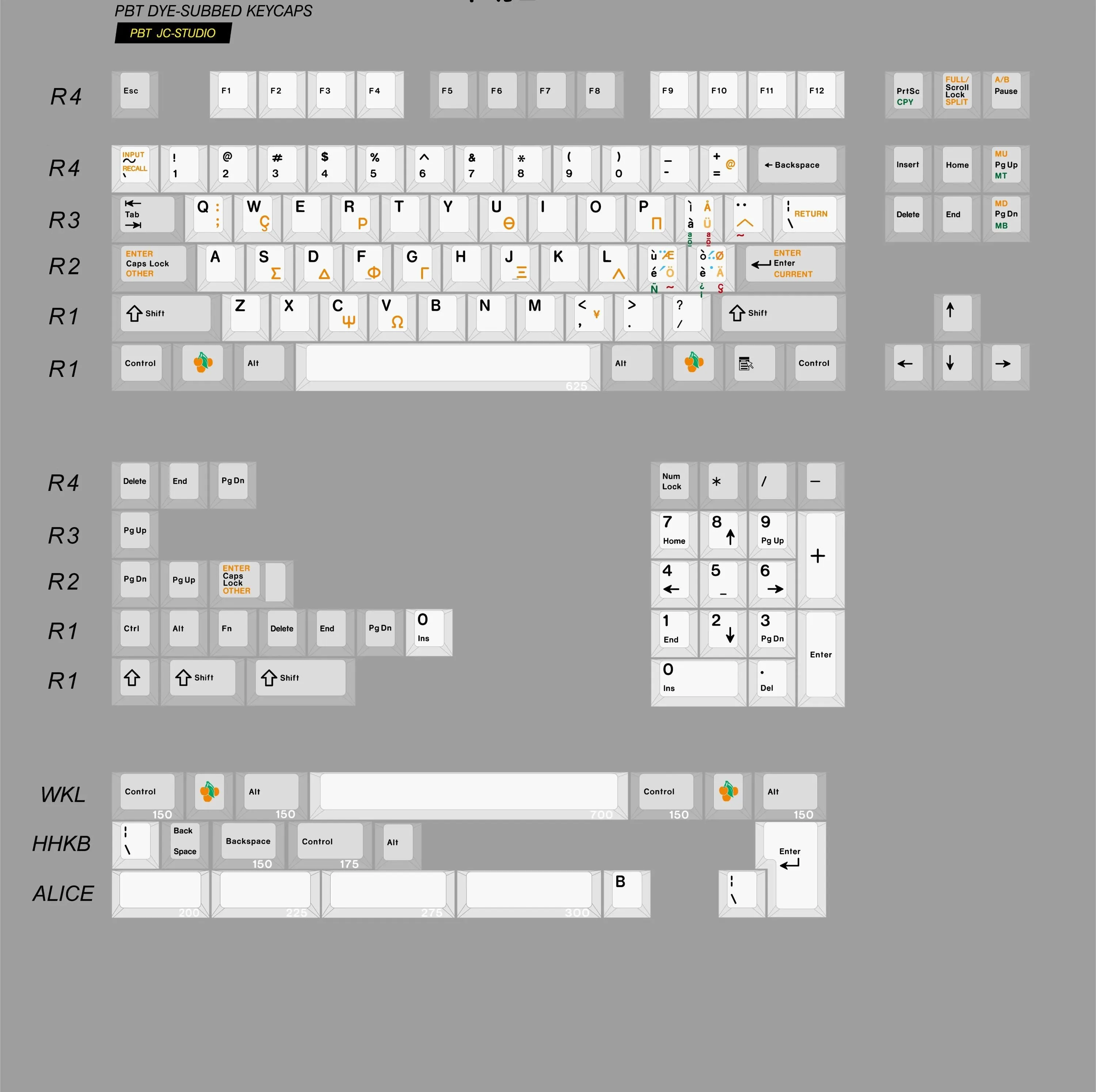 JC Studio PBT Dye Sublimation Keycaps