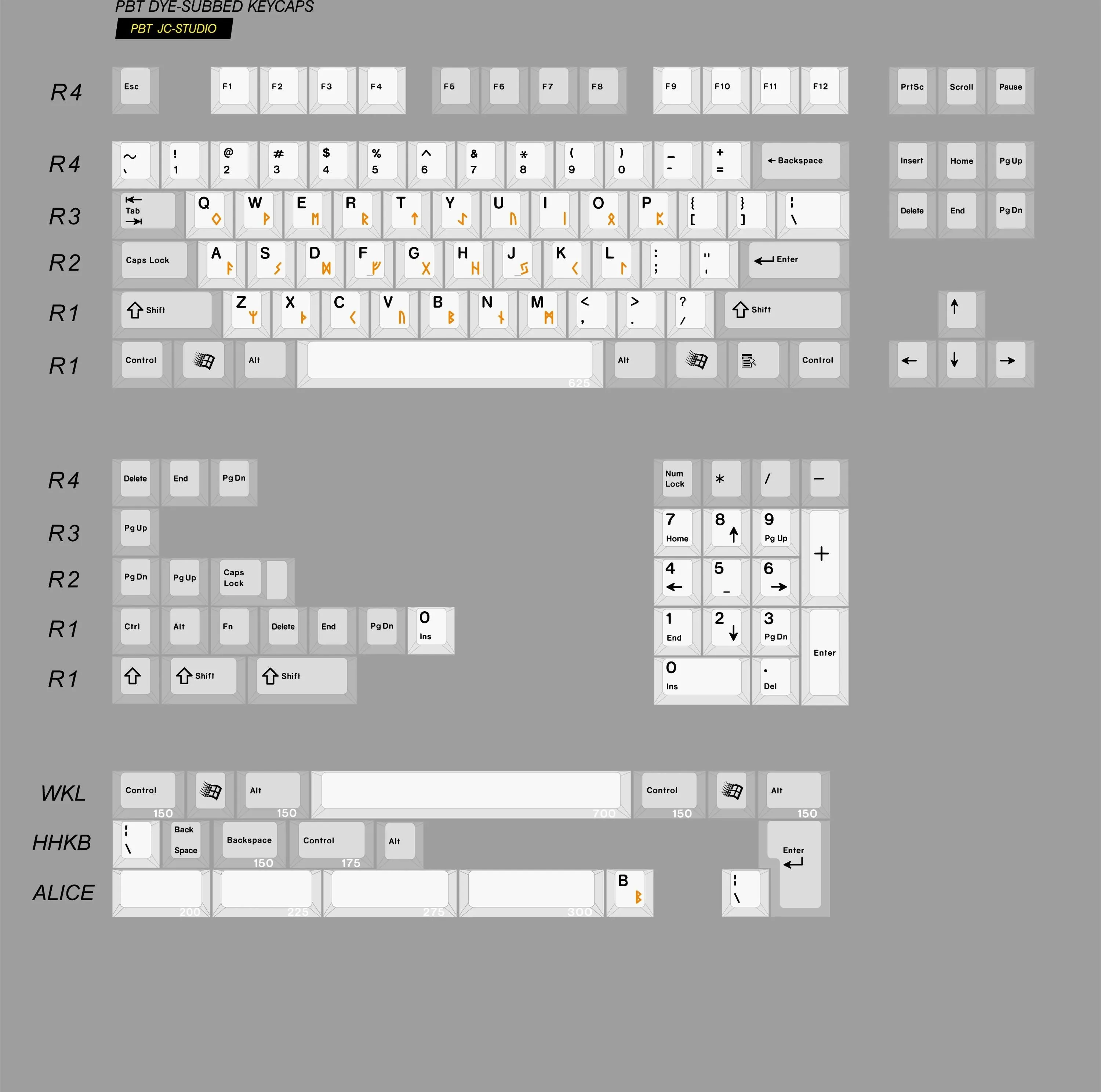 JC Studio PBT Dye Sublimation Keycaps
