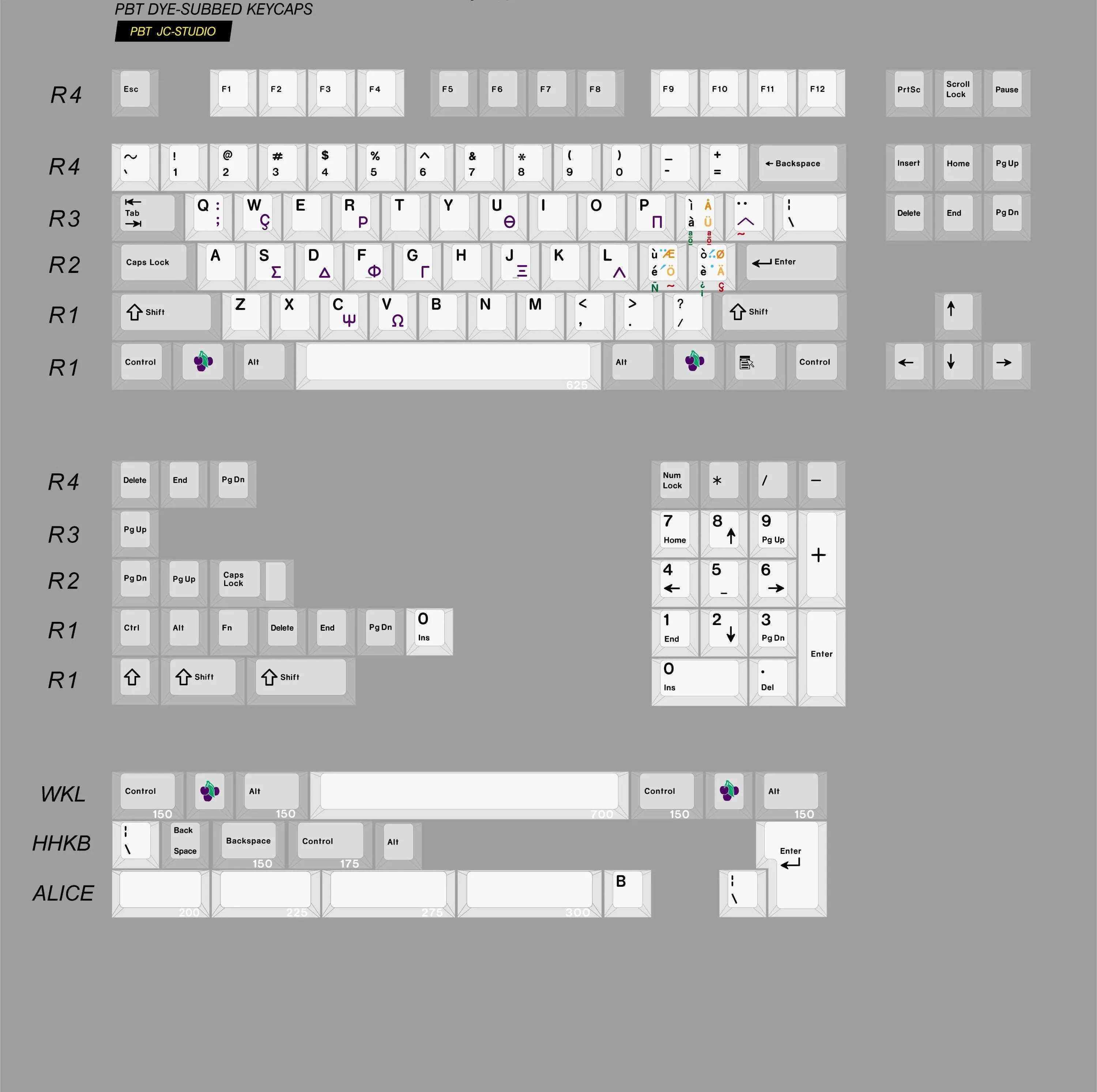 JC Studio PBT Dye Sublimation Keycaps