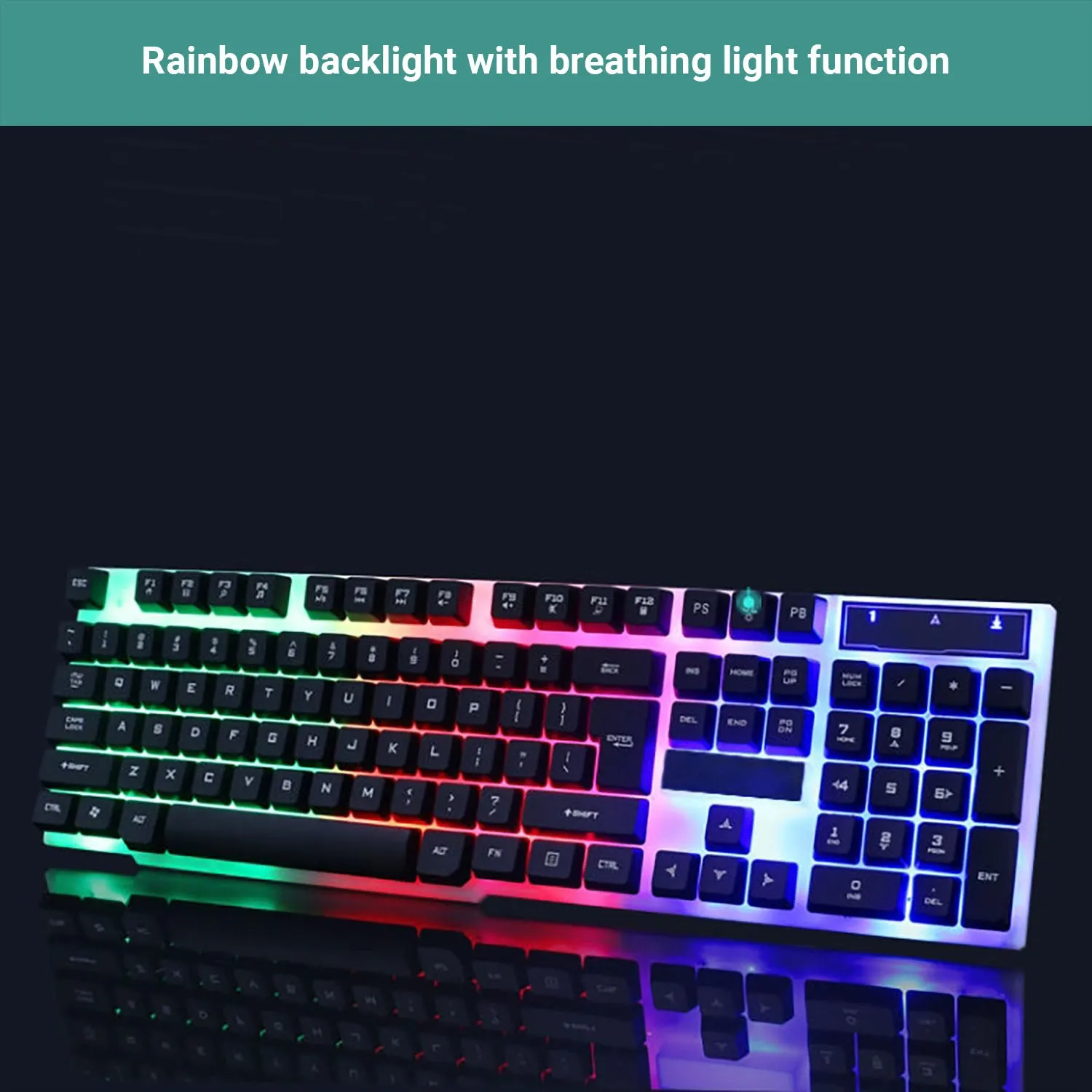 Kartech Gaming Keyboard & Mouse Set Wired Mechanical Feeling Rainbow LED Backlit