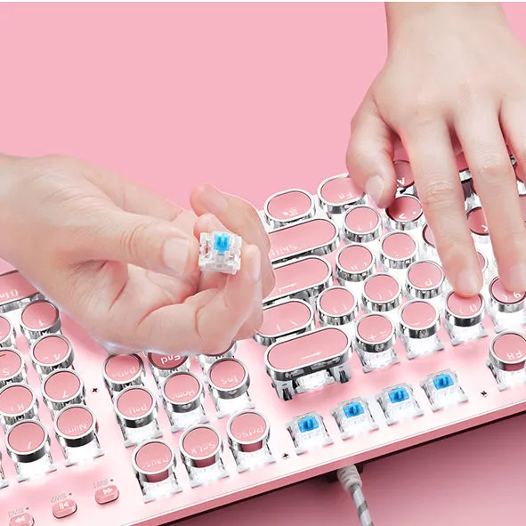 Kawaii Punk Gaming Wired Mechanical Keyboard For Mac, Windows