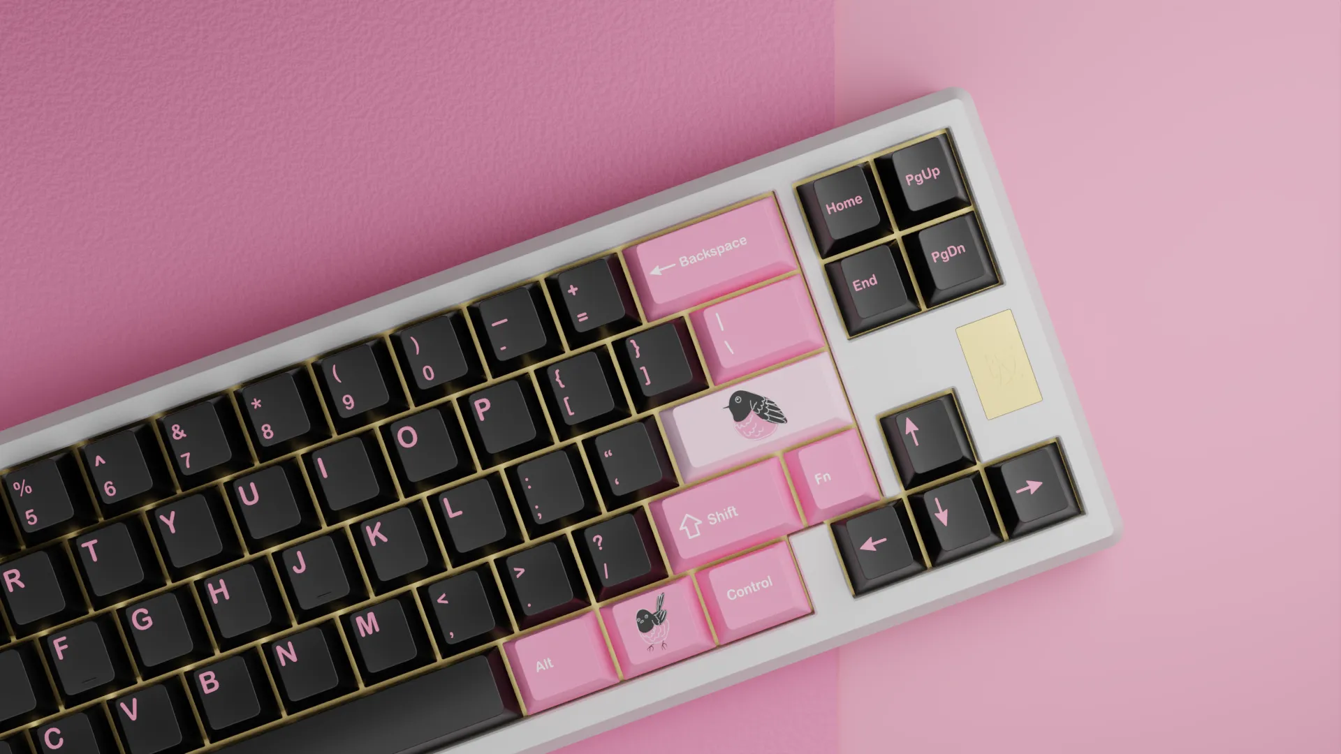 kfaPBT Pink Robin Keycaps