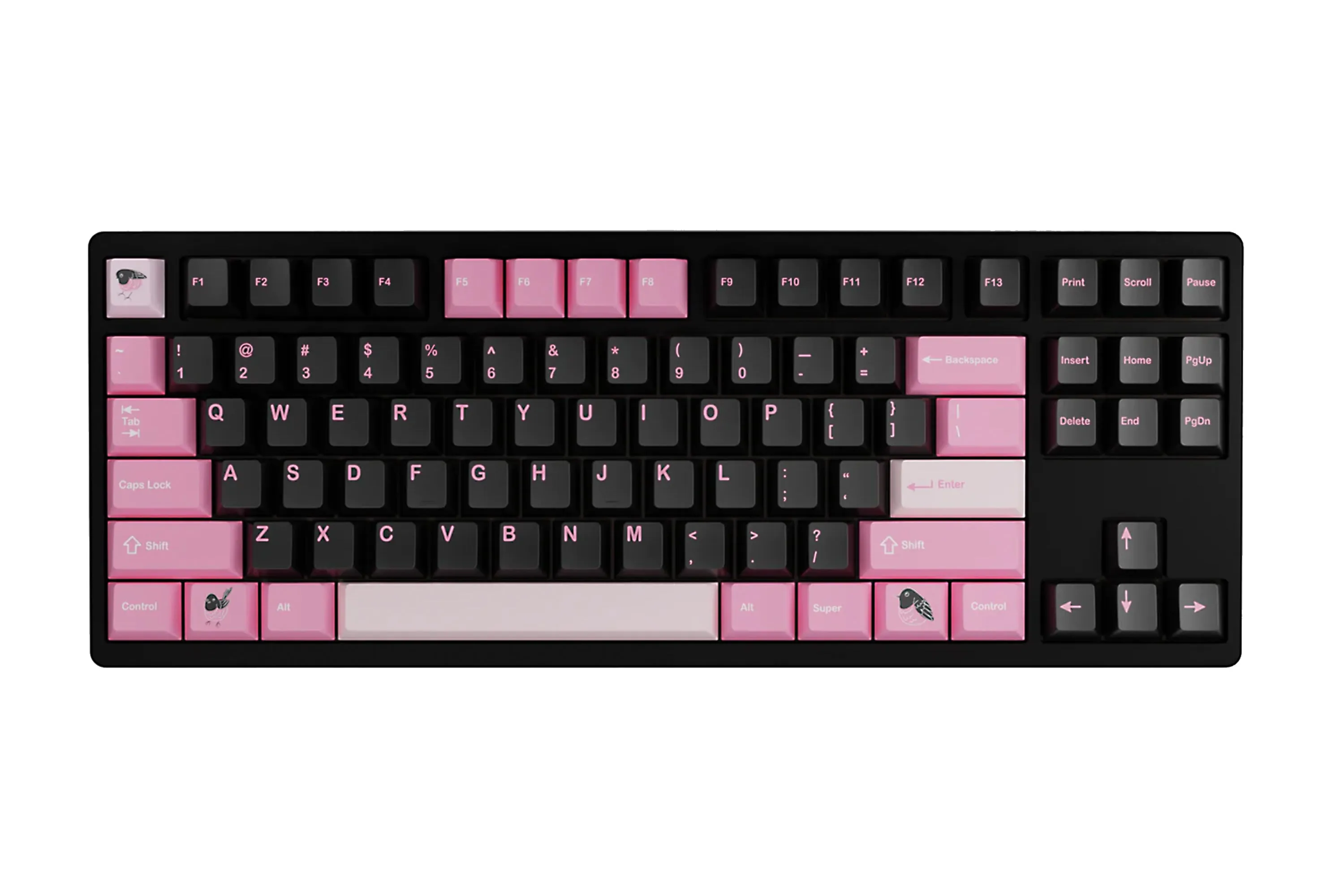 kfaPBT Pink Robin Keycaps
