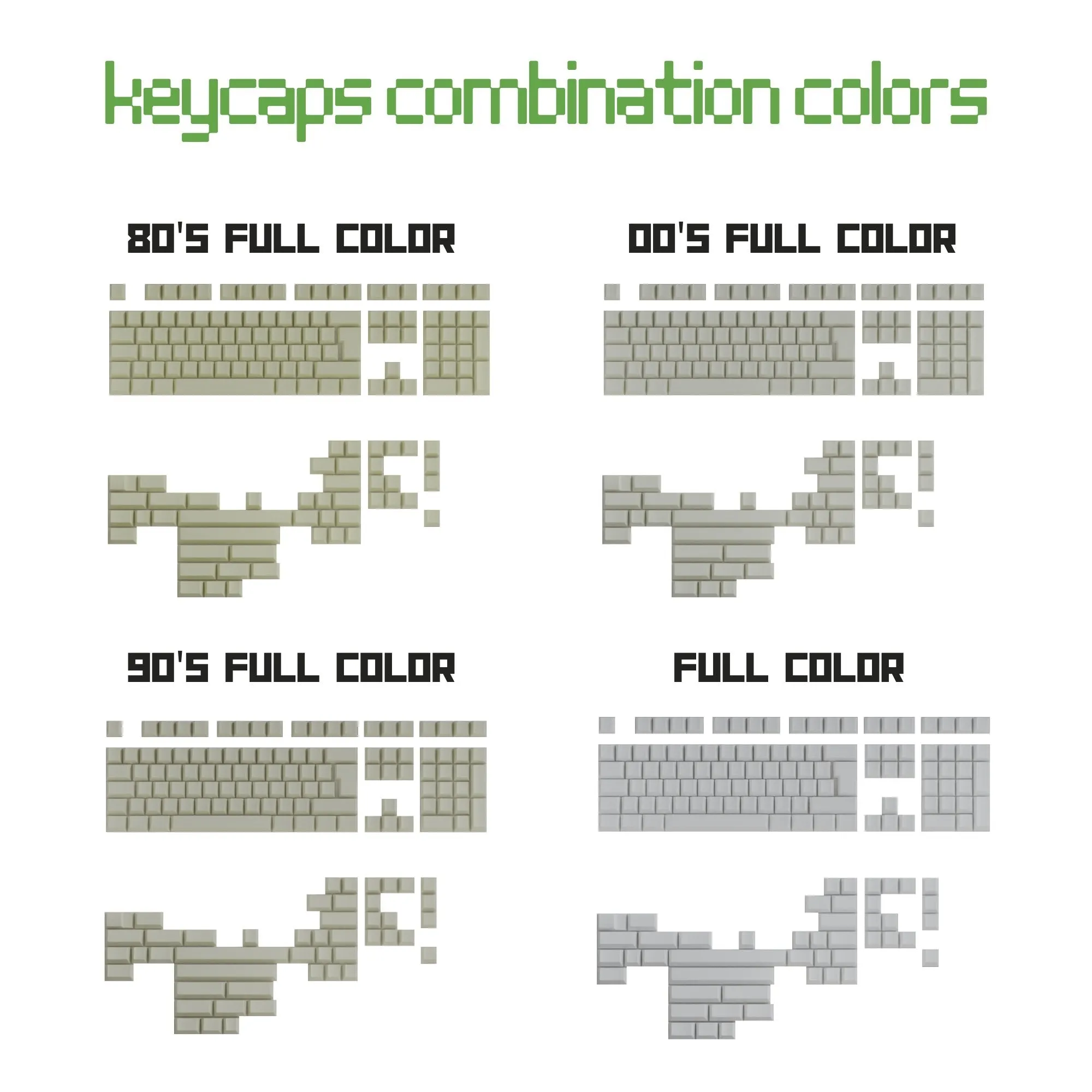 Korean Hangul Classic Vintage Keycaps Set | Retro Keycaps