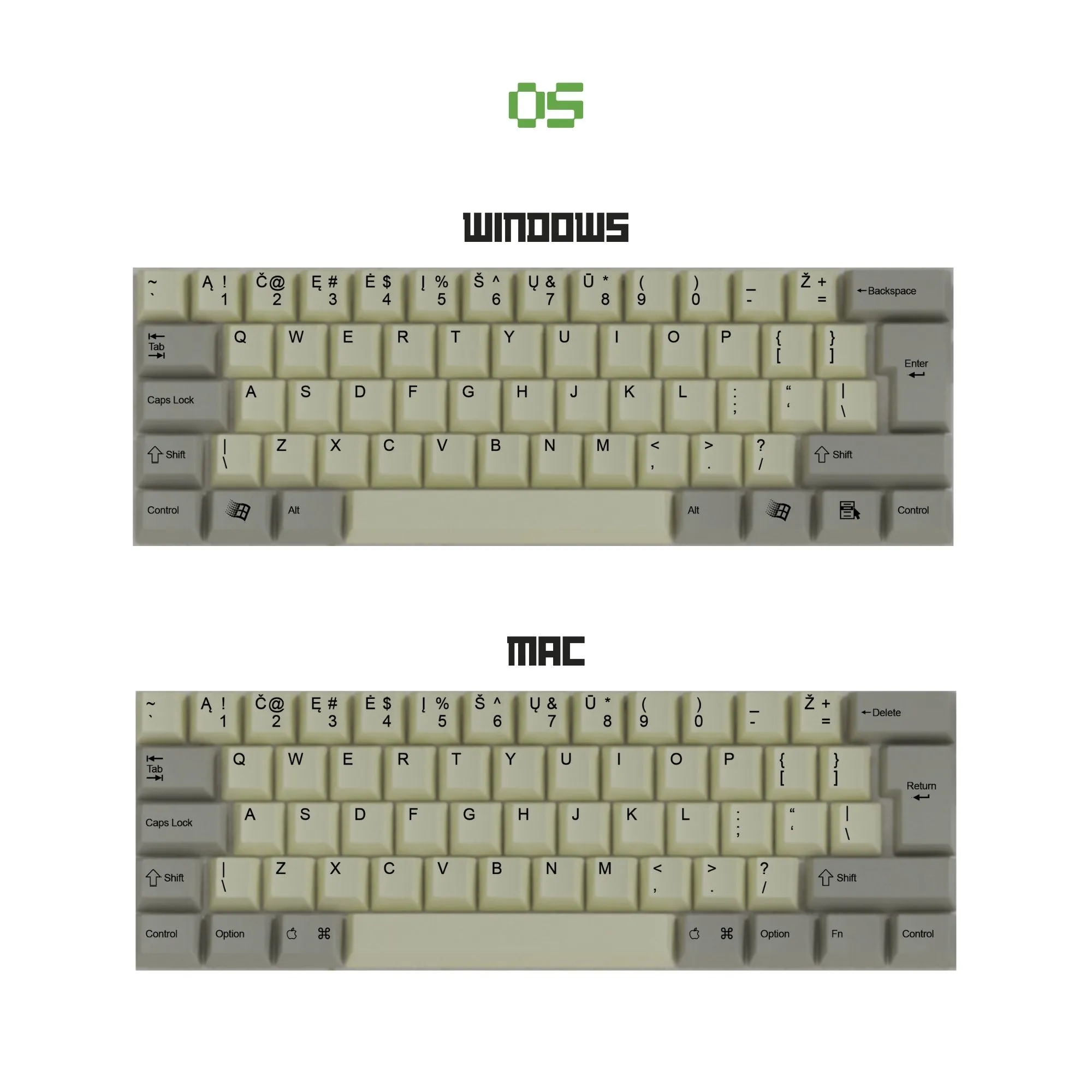 Korean Hangul Classic Vintage Keycaps Set | Retro Keycaps