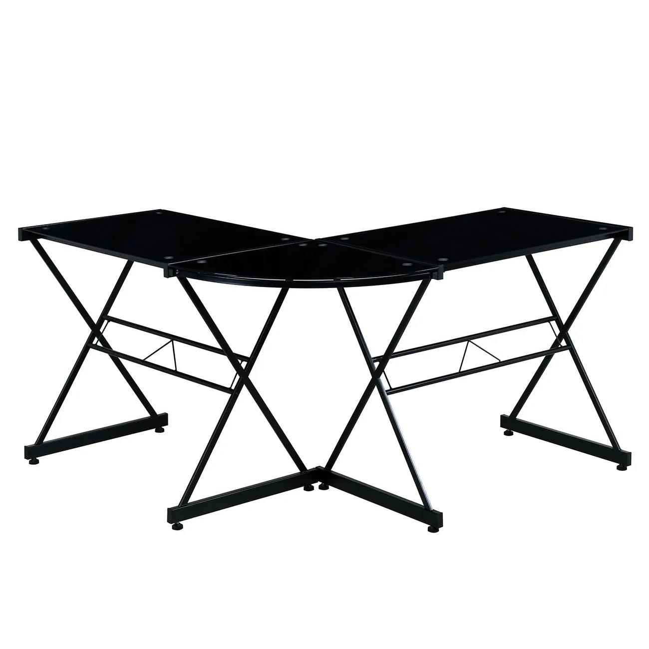 L-Shaped Glass Computer Desk