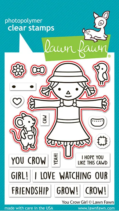 LAWN FAWN: You Crow Girl | Stamp, Coloring Stencil & Die Bundle