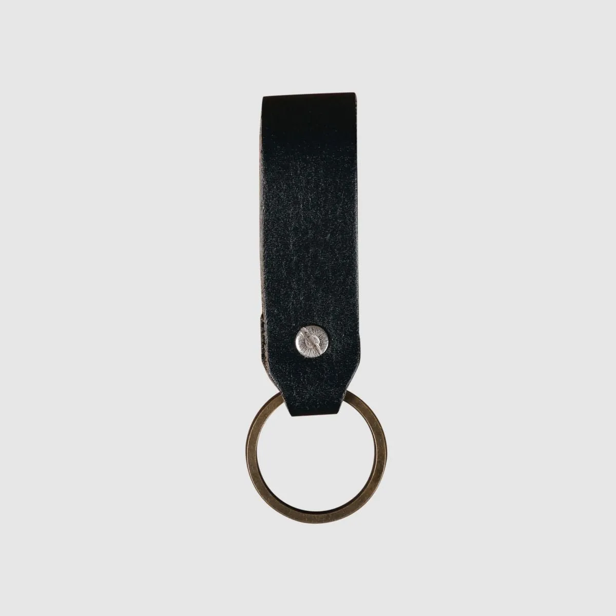 Leather Keychain Loop Style- Black Matte