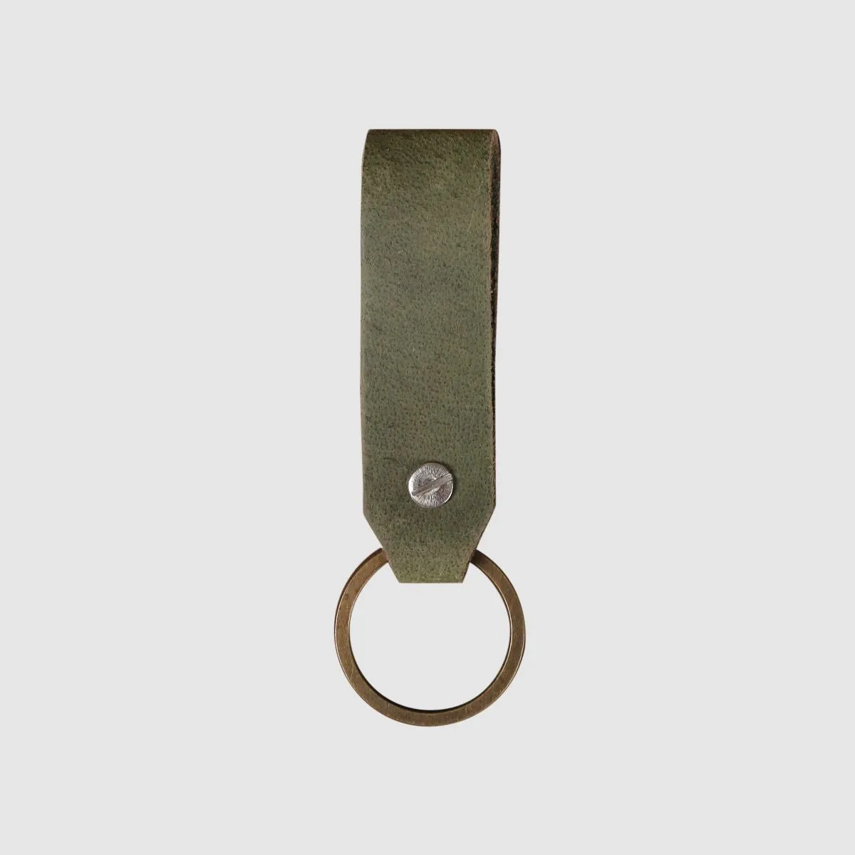 Leather Keychain Loop Style- Black Matte
