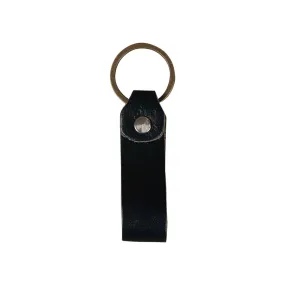 Leather Keychain Loop Style- Black Matte
