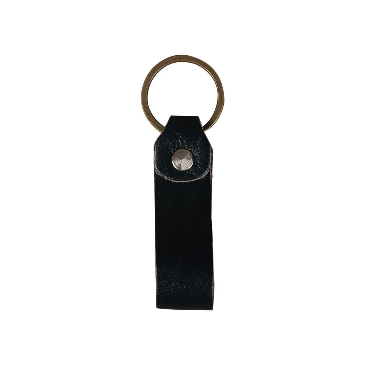 Leather Keychain Loop Style- Black Matte