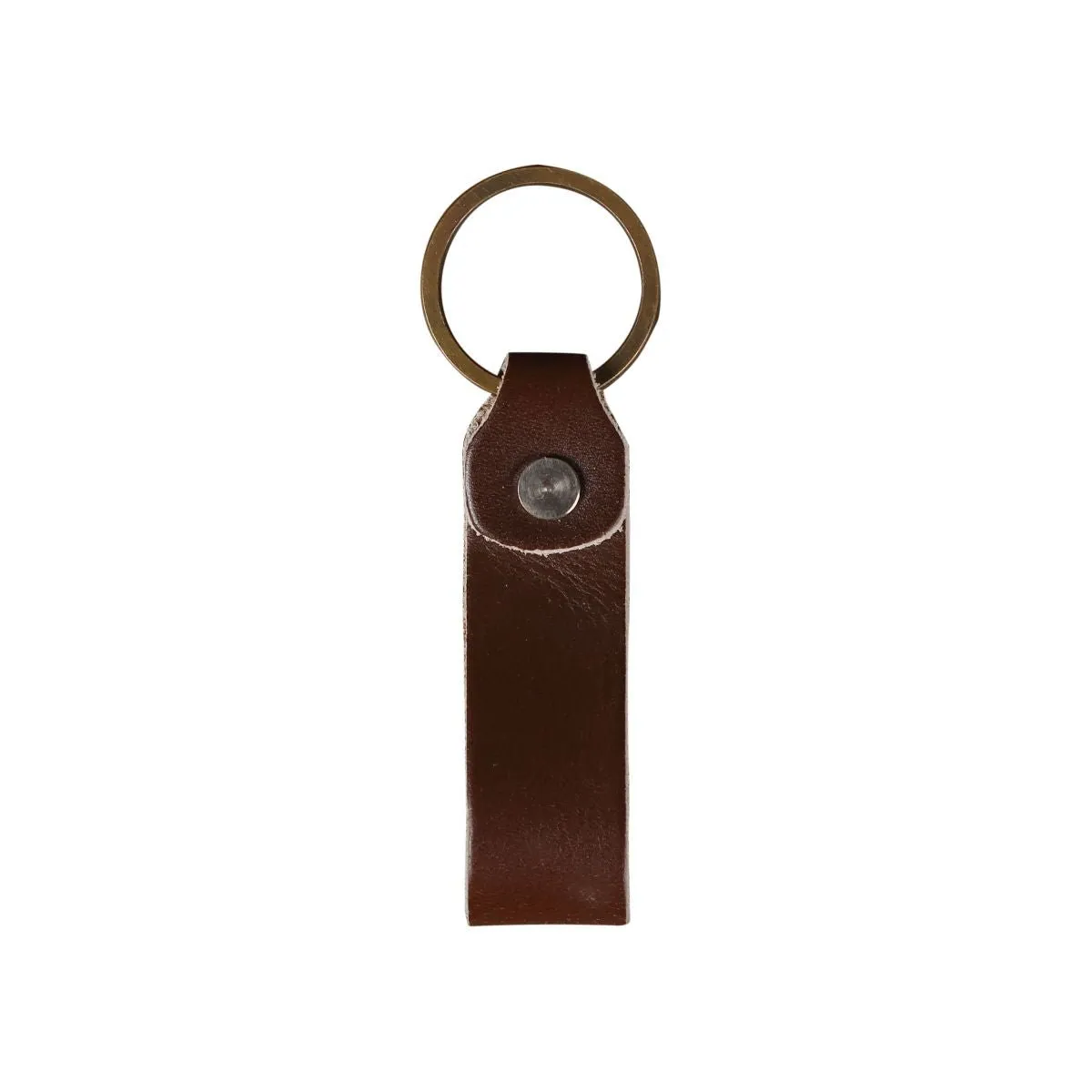 Leather Keychain Loop Style- Black Matte