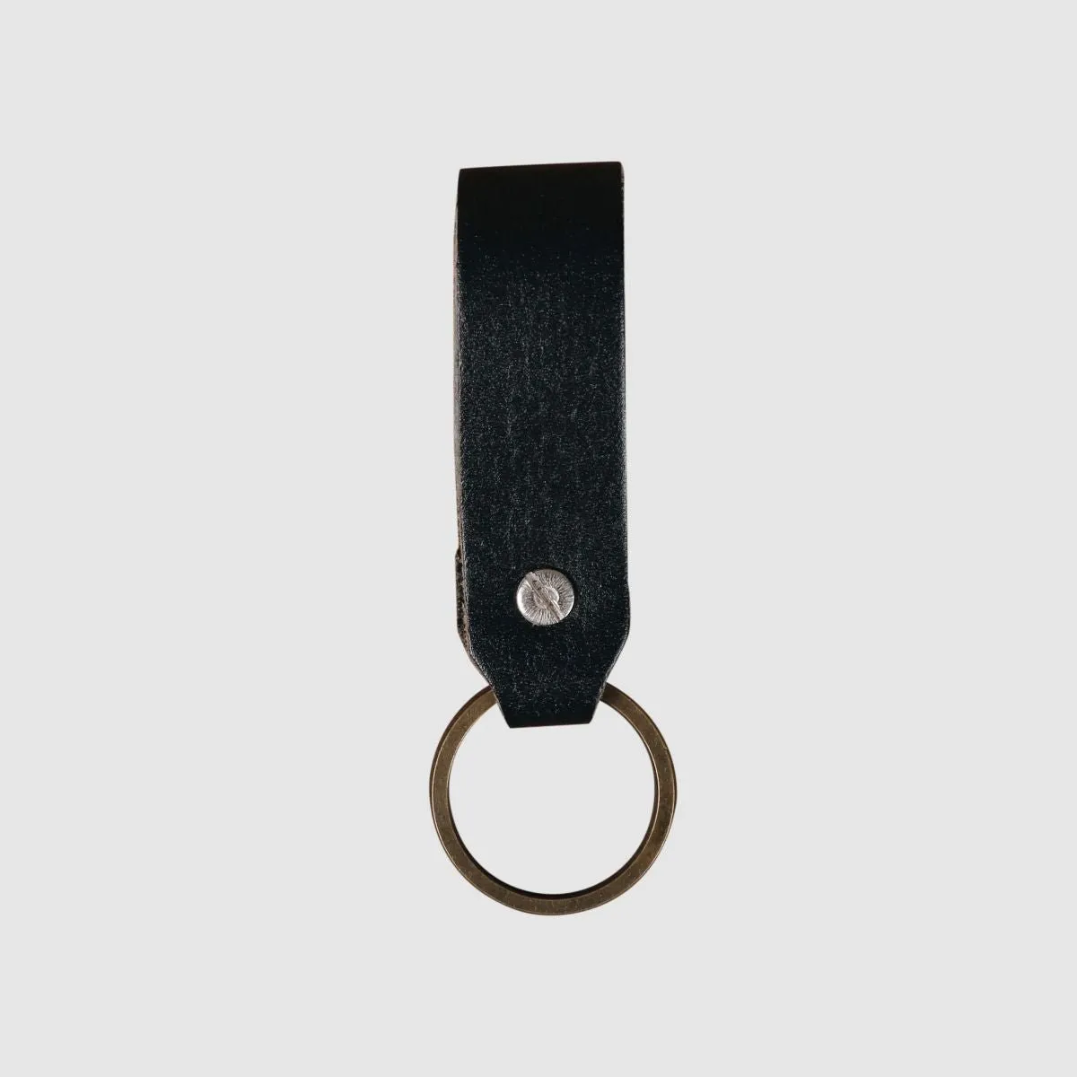 Leather Keychain Loop Style- Olive Green