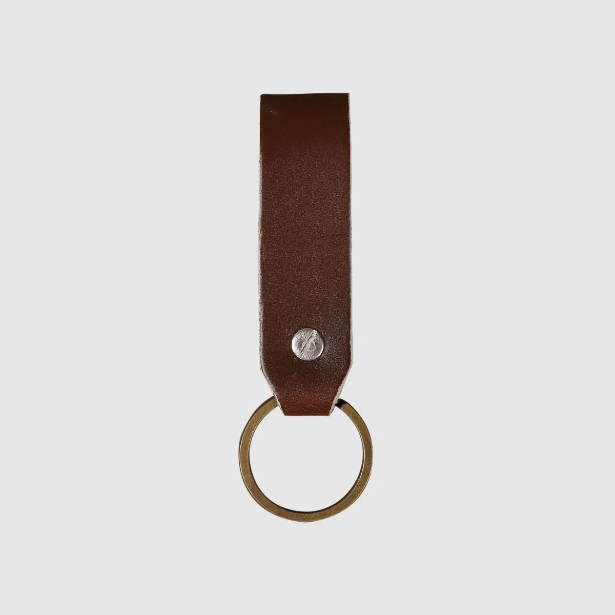 Leather Keychain Loop Style- Olive Green