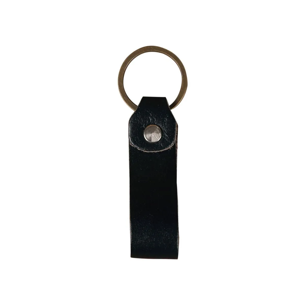 Leather Keychain Loop Style- Olive Green