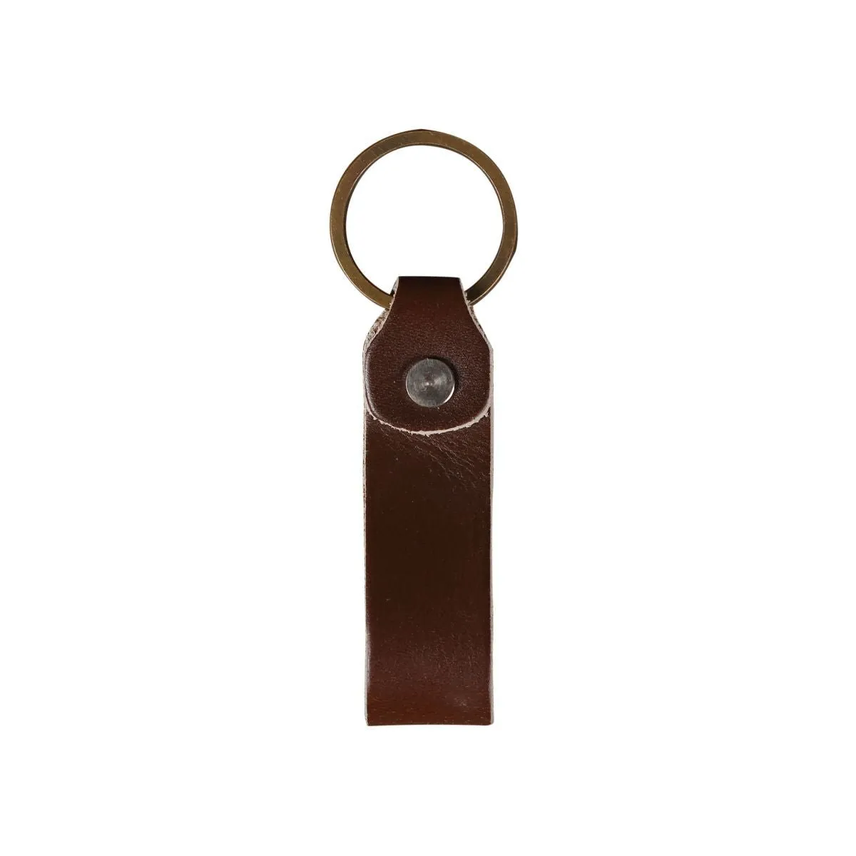 Leather Keychain Loop Style- Olive Green