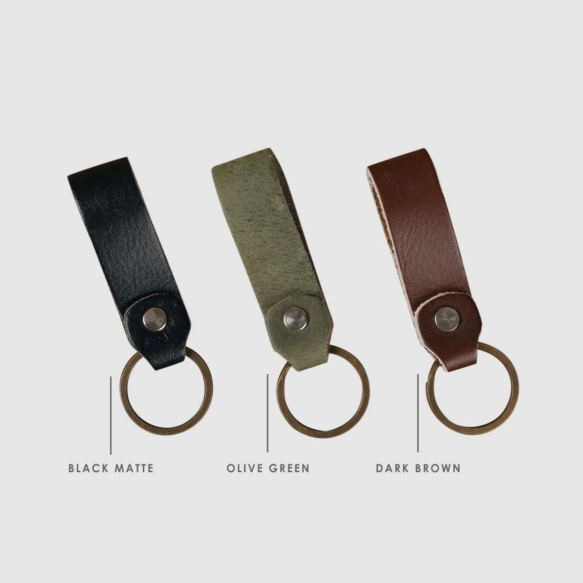 Leather Keychain Sturdy Style- Black Matte