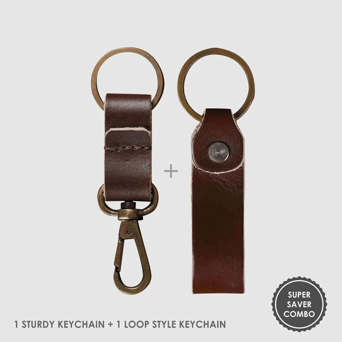 Leather Keychain Sturdy Style- Black Matte