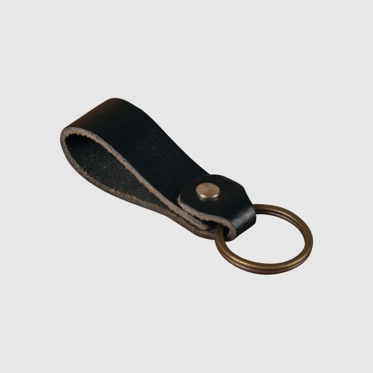 Leather Keychain Sturdy Style- Black Matte