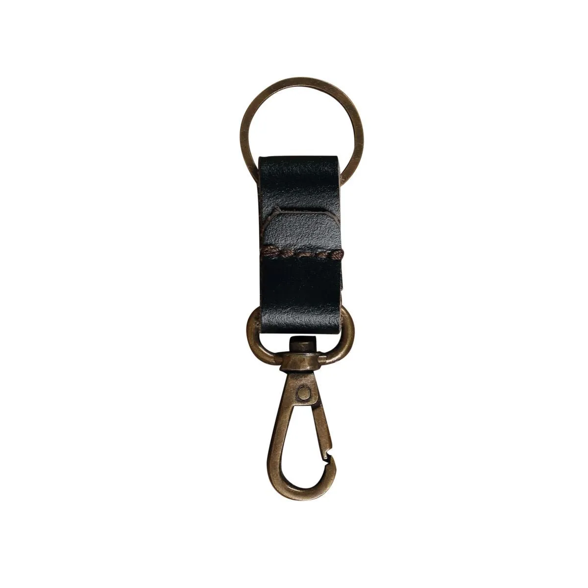 Leather Keychain Sturdy Style- Black Matte