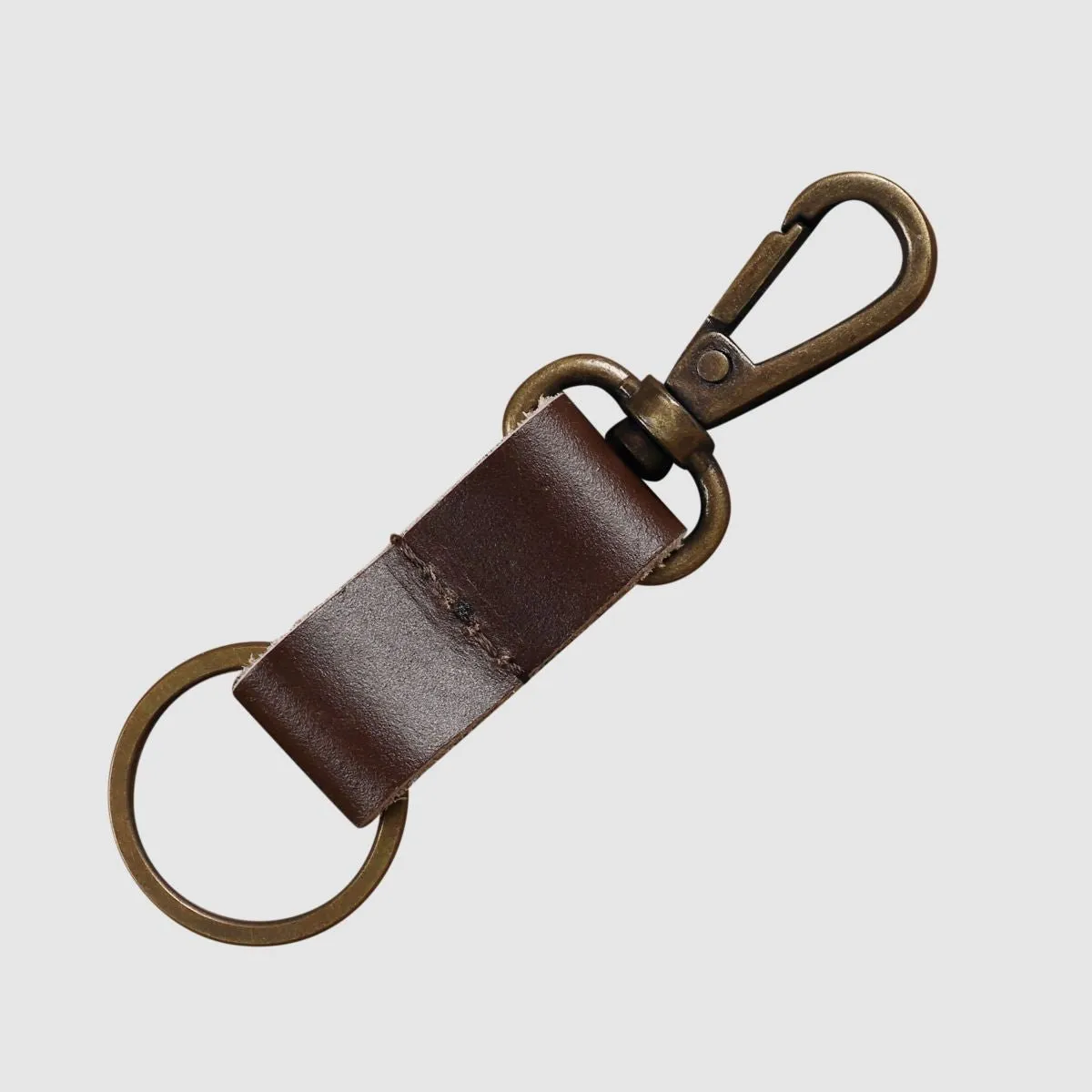 Leather Keychain Sturdy Style- Black Matte