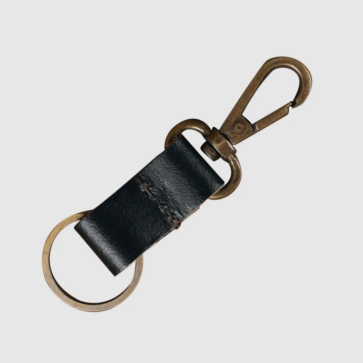 Leather Keychain Sturdy Style- Black Matte