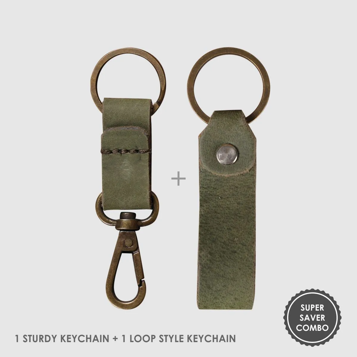 Leather Keychain Sturdy Style- Black Matte
