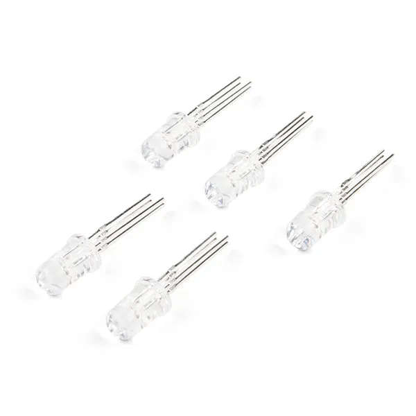 LED - RGB Addressable, PTH, 5mm Clear (5 Pack)