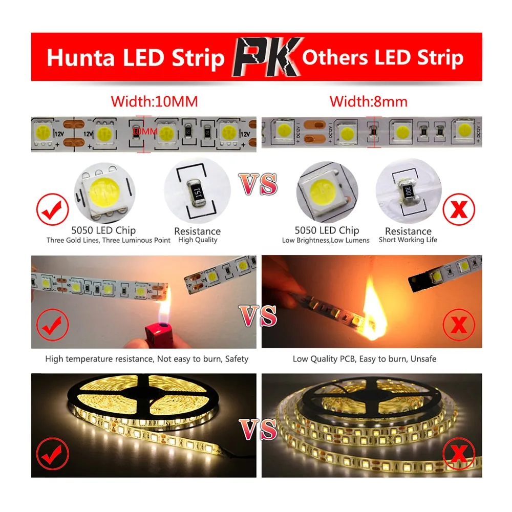 LED Strip 5050 DC12V 60LEDs/m Flexible LED Light RGB RGBW 5050 LED Strip 300LEDs 5m/lot