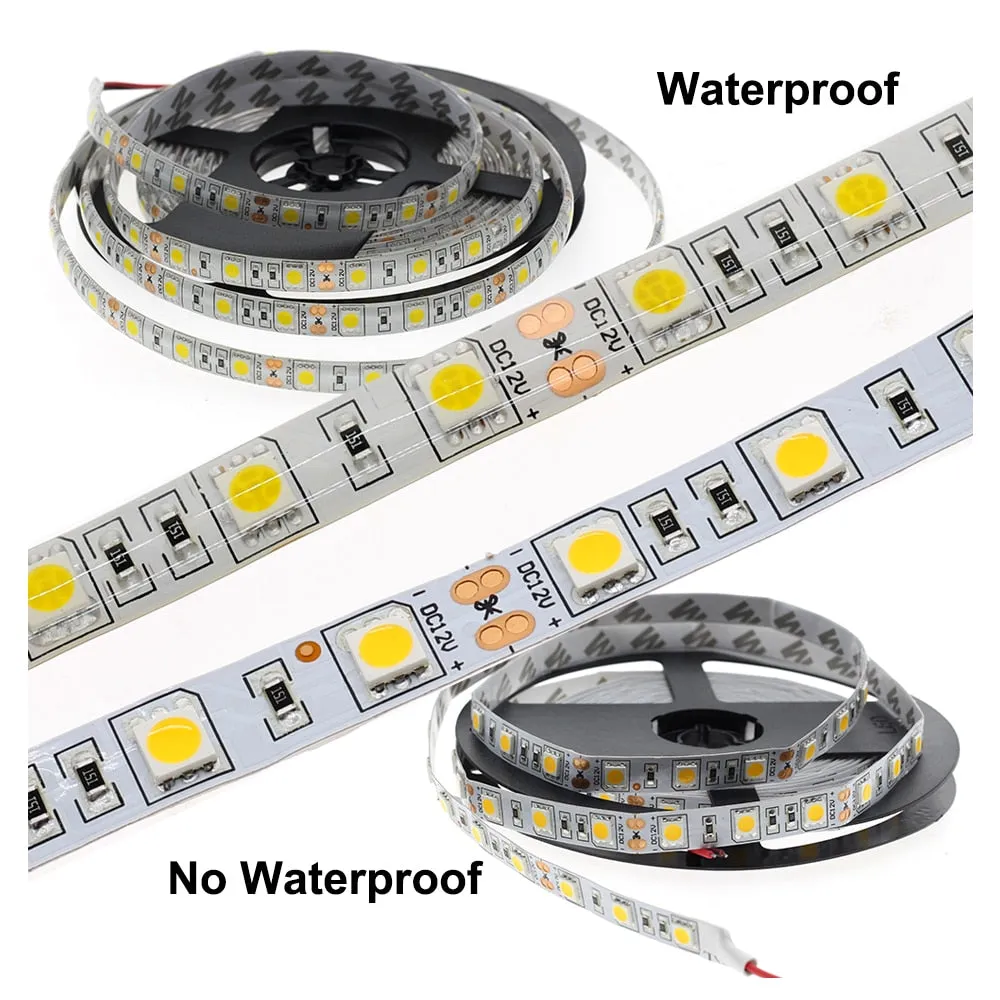 LED Strip 5050 DC12V 60LEDs/m Flexible LED Light RGB RGBW 5050 LED Strip 300LEDs 5m/lot