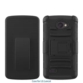 LG Lancet | VW820 Case, Hybrid Dual Layer Armor[Shock/Impact Resistant] Case Cover with Built-in Kickstand for LG Lancet - Black