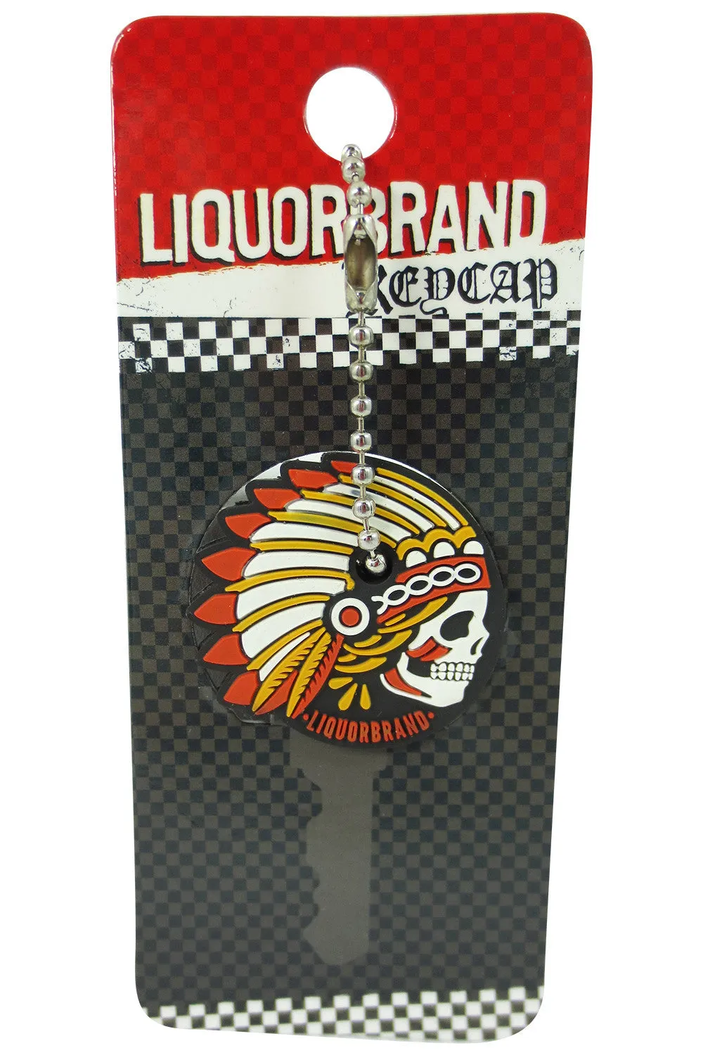 Liquorbrand Chieftain Indian Chief Skull Keycap Keychain Rubber Keychain Gift